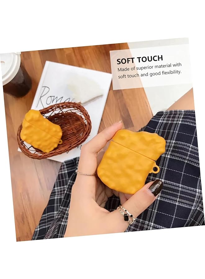 إيروريكس حافظة جديدة لسماعات Airpods بتصميم على شكل قطع دجاج حلوة وحامضة وحافظة واقية لسماعات Airpods وحامل سماعات أذن كرتوني من قطع الدجاج لحمل سماعات Airpods من الجيل الأول والثاني - Image 4