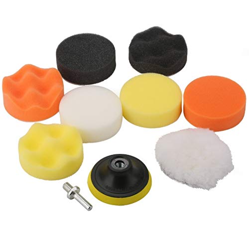 DIY Crafts 10 Pcs Kit, 3" inch Kit., Polishing Pads Sponge Woolen Polishing Waxing Buffing Pads Kits Polishing Compound Drill Buffing Sponge Pads Kit (10 Pcs Kit, 3" inch Kit.) - Image 2