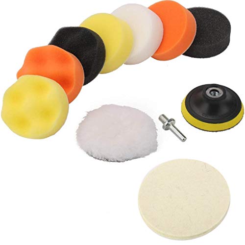 DIY Crafts 10 Pcs Kit, 3" inch Kit., Polishing Pads Sponge Woolen Polishing Waxing Buffing Pads Kits Polishing Compound Drill Buffing Sponge Pads Kit (10 Pcs Kit, 3" inch Kit.) - Image 1