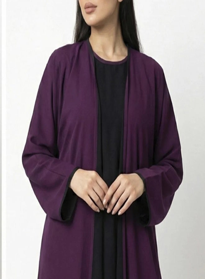 عبايات حوراء عباية دبل فيس اسود و بنفسجي - Image 4
