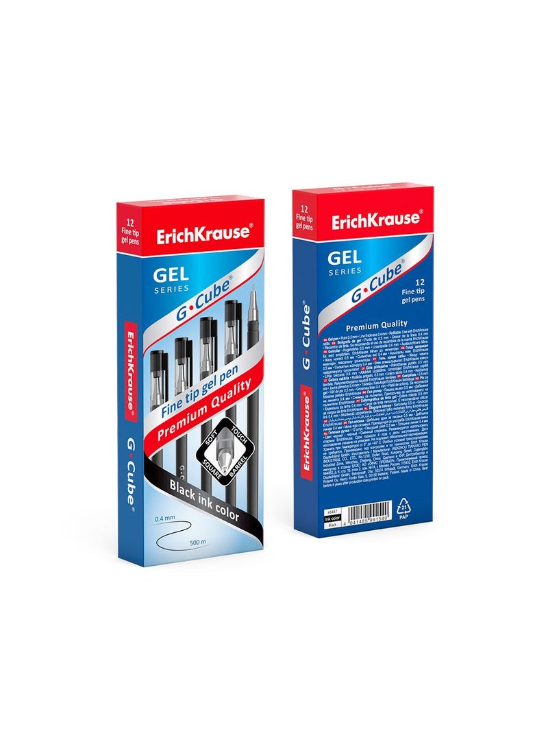 ErichKrause Gel ink pen G-Cube Stick Classic 0.5, ink color: black (box 12 pcs.) - Image 3
