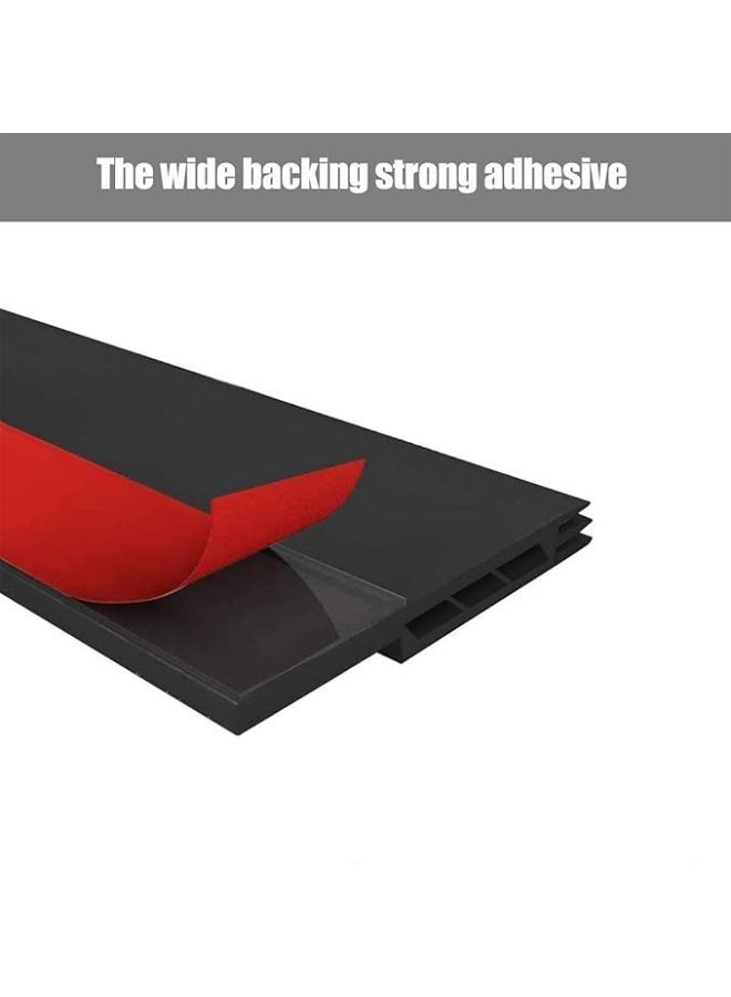 Adhesive Under Door Sweep Weather Stripping Soundproof Rubber Bottom Seal with Wider Strong for Interior Exterior Doors Guard Against Drafts Dust Noise Animals 1 meters long,black color - Image 3