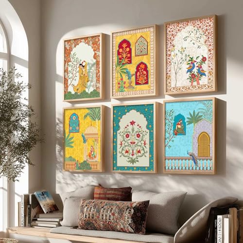 kotart Traditional Indian Wall Art Madhubani Paintings for Living Room|Pichwai Art Painting for Wall Decoration|Framed Wall Painting for Home Room Bedroom Office Wall Décor|set of 6 (E, 10x13 inch) - Image 4