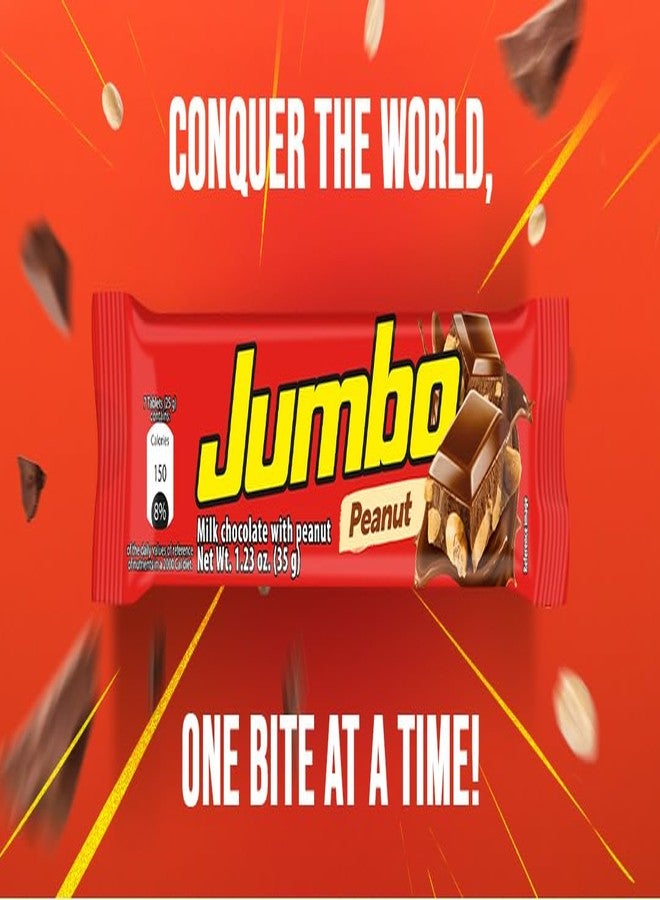 jumbo لوح شوكولاتة الفول السوداني العملاق، شوكولاتة ناعمة وفول سوداني مقرمش، 12 لوح فردي (14.8 أونصة) - Image 3