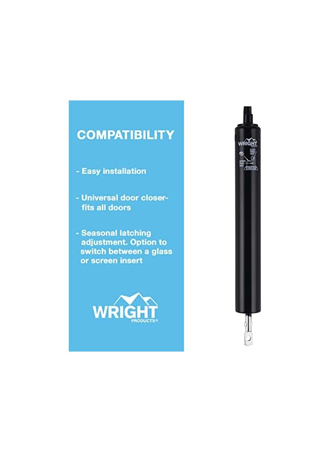Wright Products - Light Duty Pneumatic Screen and Storm Door Closer, Black - Image 5