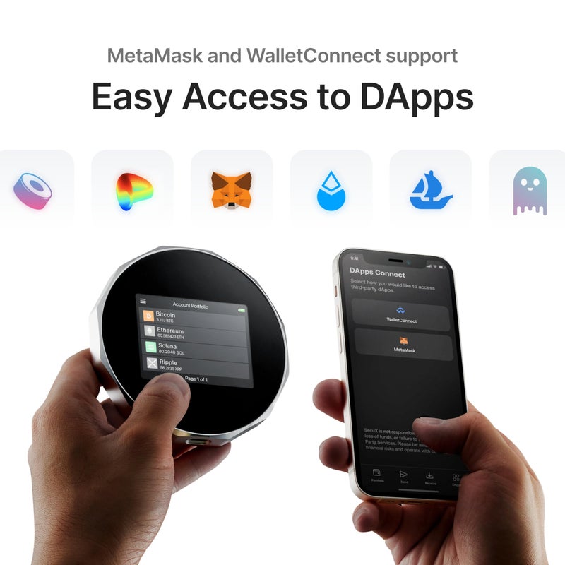 SecuX V20 Plus - Most Secure Crypto Hardware Wallet w/Bluetooth & NFT Support - Cross Platform - Easily Manage Your Bitcoin, Ethereum, BTC, ETH, SOL, LTC, Doge, BNB, XLM, ERC20, BSC and More (V20) - Image 5