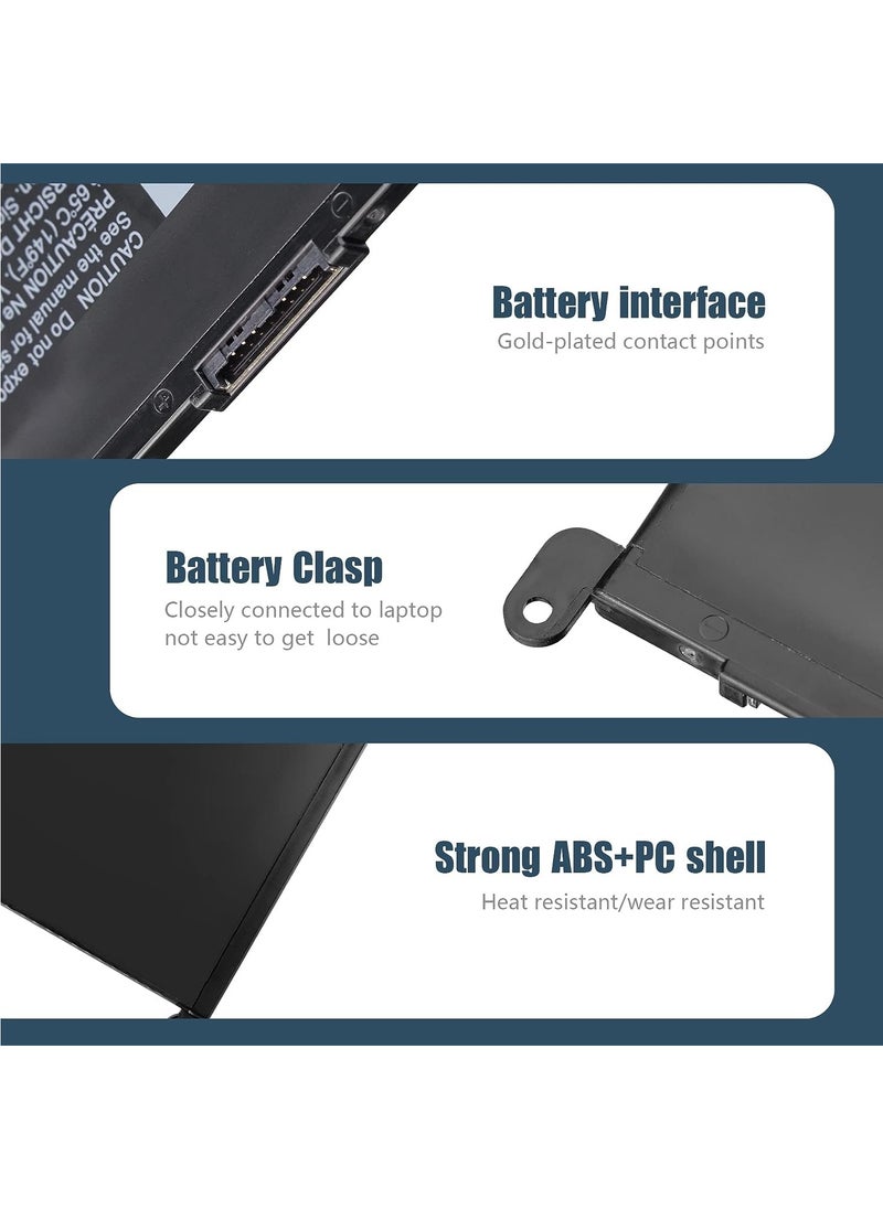 Generic - 42Whr WDX0R Battery for Dell Laptop Inspiron 13-5368 5378 5379 7368 7378 14-7460 15-5568 5578 5565 5567 7560 7570 7579 7569 P58F 17-5765 5767 3CRH3 T2JX4 FC92N CYMGM [3 Cells/11.4v] Type WDXOR - Image 1