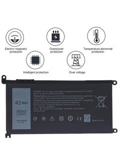 Generic 42Whr WDX0R Battery for Dell Laptop Inspiron 13-5368 5378 5379 7368 7378 14-7460 15-5568 5578 5565 5567 7560 7570 7579 7569 P58F 17-5765 5767 3CRH3 T2JX4 FC92N CYMGM [3 Cells/11.4v] Type WDXOR  - Image 3