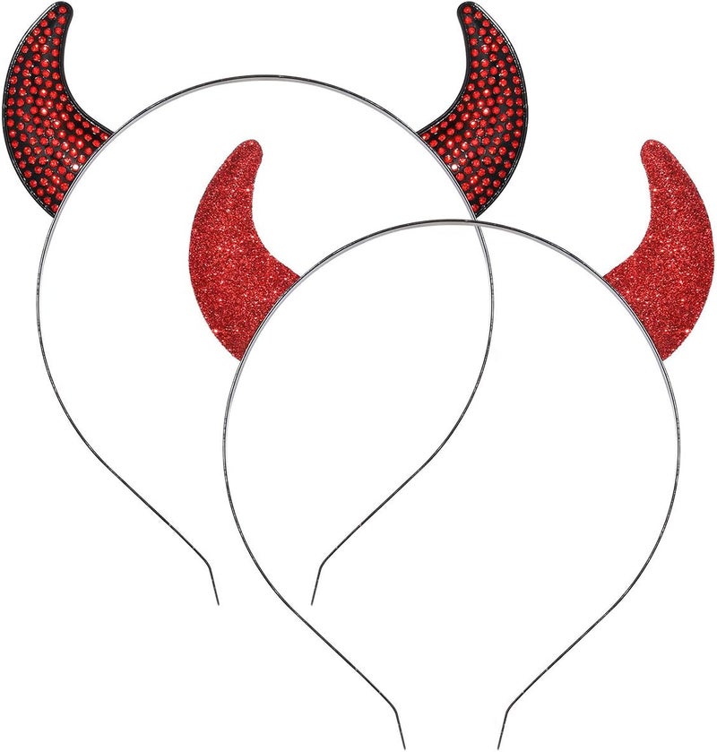 NVENF Wet anti slip Halloween Devil Horns Headbands for Women Costume Party Hair Accessory Gifts Red Widely used design - Image 1