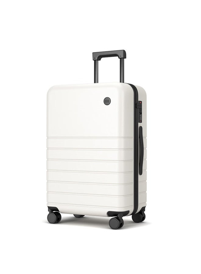 Soo Luggage Suitcase With Cup Holder, Trolley Case For Men And Women, Travel Suitcase, Password Lock, Large Capacity Leather Suitcase, White, 26 Inches - Image 3