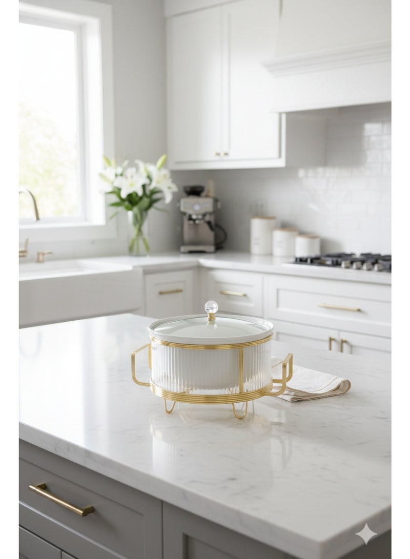 Buffet warmer, round deep serving dish, 10 cm - Image 1