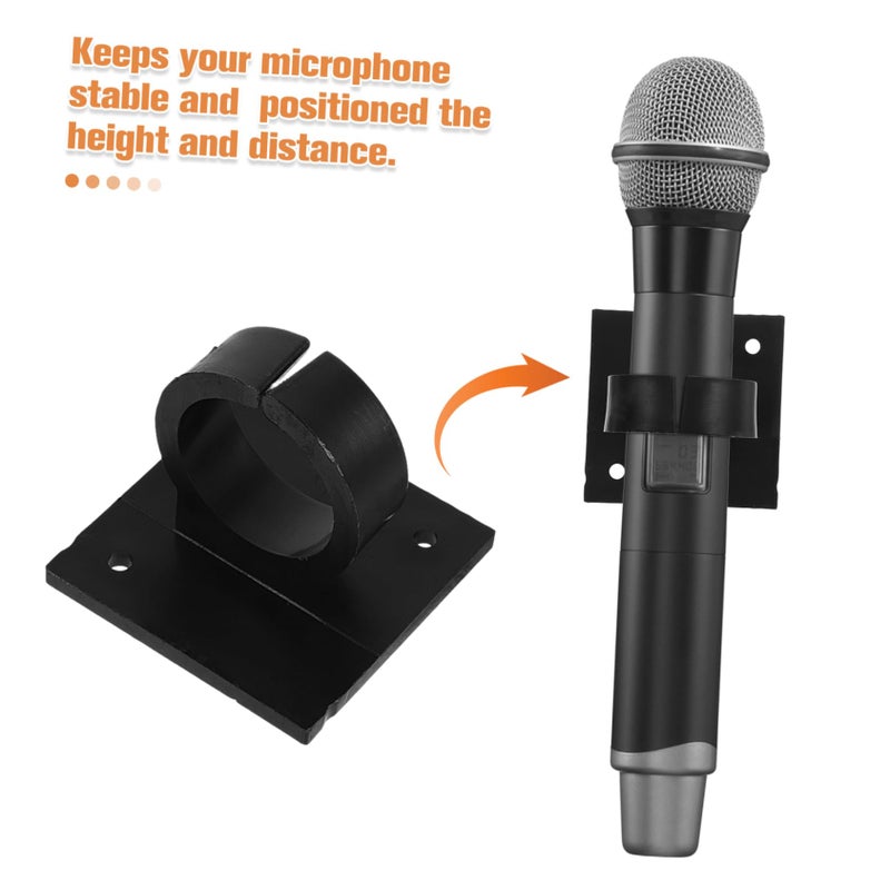 4 Pack Professional Microphone Clip Holder Arm Stand For Handheld Mics Black - Image 4