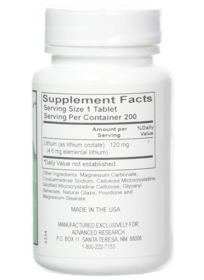 NCI Advanced Research Nci Advanced Research Dr. Hans Nieper Lithium Orotate Tablets, 120 Mg, 200 Count  - Image 1