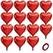 TIPKITS 15 PCS Red Heart Balloons 18 Inch Heart Shaped Balloons Foil with Ribbon Heart Foil Balloon for Baby Shower Birthday Party Valentines Day Decorations - Image 3