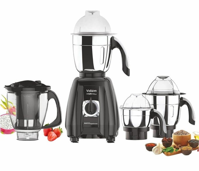 MIXER GRINDER 581 A VISION PLUS (MULTICOLOUR) | 750 WATT MIXER GRINDER WITH 4 JAR IN-1 JUICER | LEAKPROOF JARS WITH SELF-LOCK FOR WET & DRY SPICES, CHUTNEYS & CURRIES | 5 YEARS WARRANTY
