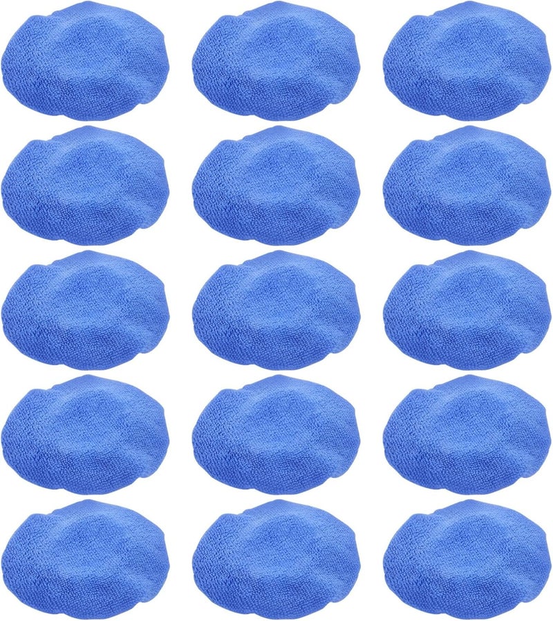 24pcs 5-6 Inch Automotive Polishing Pad Bonnets Blue Microfiber Car Buffer Polisher Covers for Waxing and Car Detailing Maintenance - Image 1