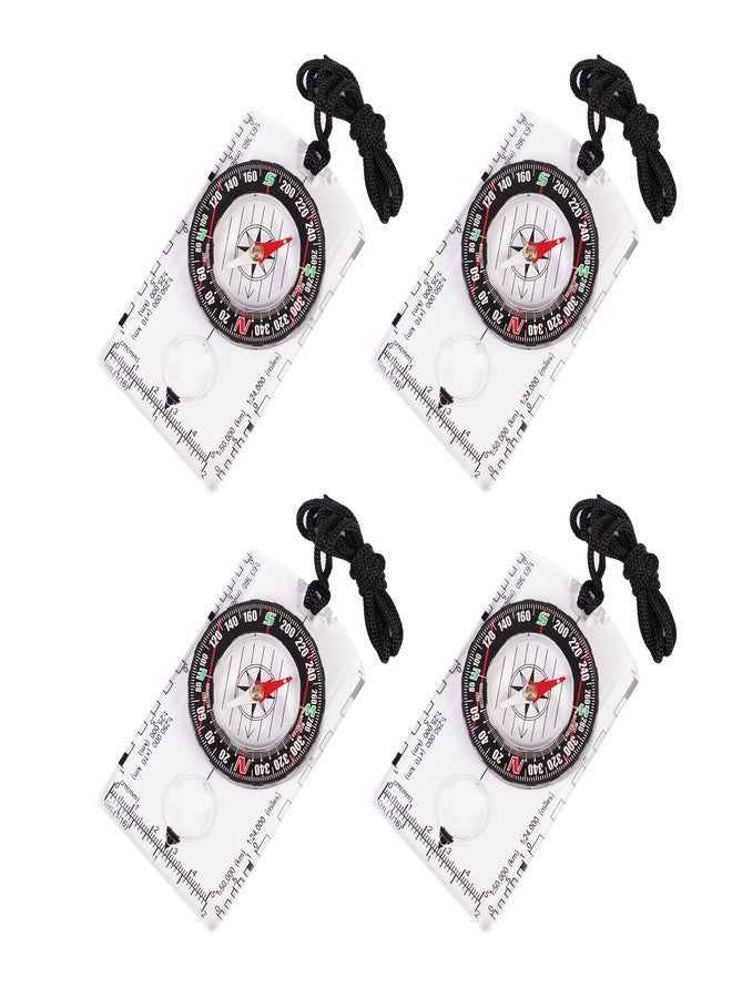RLXMARTD Outdoor Compass with Rotating Bezel, Ruler and Metric Scale (4 Pack Transparent) - Image 2