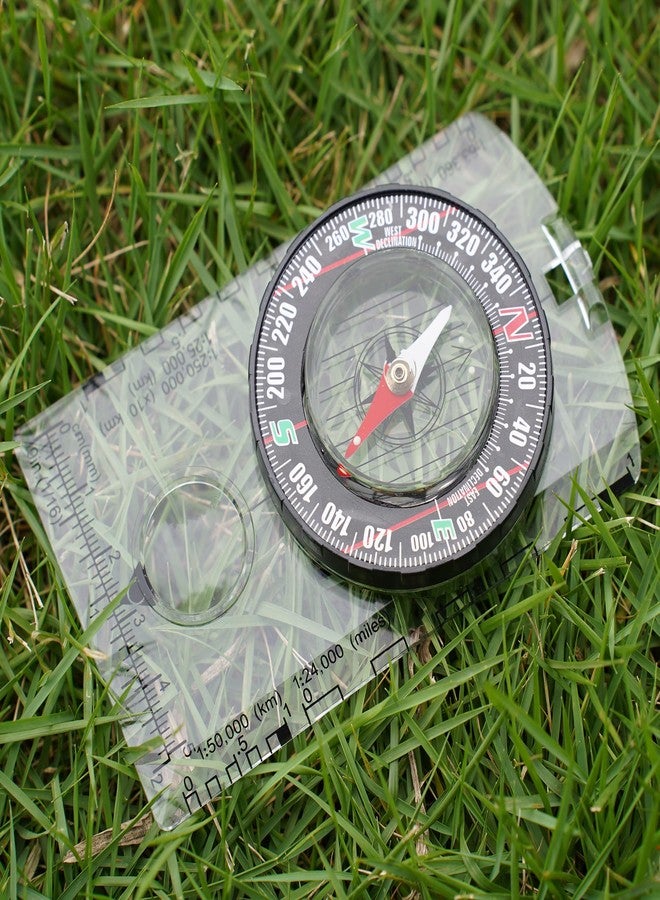 RLXMARTD Outdoor Compass with Rotating Bezel, Ruler and Metric Scale (4 Pack Transparent) - Image 5