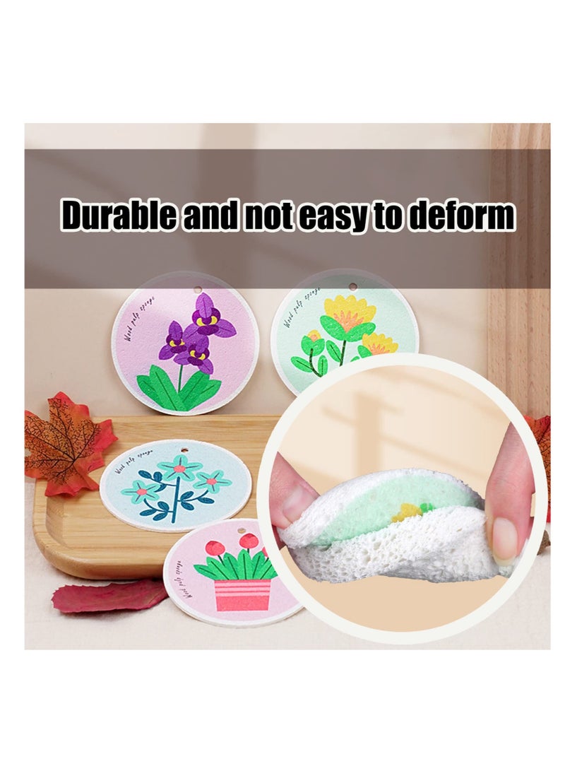 Excefore Compressed Wood Pulp Dish Sponge, 12 Pcs Reusable Dish Sponge, 100% Biodegradable Natural Scrubber Sponge, Good for Kitchen、 Bathroom and Cars  - Image 5