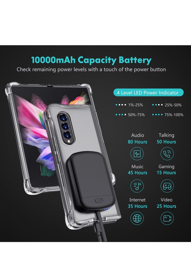 GULFLINK 10000mah Wireless Magnetic Power Bank with Protection Case Cover for Samsung ZFOLD3 Black  - Image 2