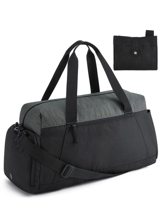 BAGSMART BAGSMART Gym Bags for Men Women, Foldable Travel Duffle Bag, Lightweight Weekender Duffel Bag With Shoe Compartment, Water Resistant Workout Duffle Sports Bag for Travel Yoga, Black  - Image 1