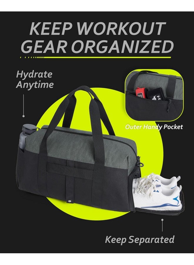 BAGSMART BAGSMART Gym Bags for Men Women, Foldable Travel Duffle Bag, Lightweight Weekender Duffel Bag With Shoe Compartment, Water Resistant Workout Duffle Sports Bag for Travel Yoga, Black  - Image 4
