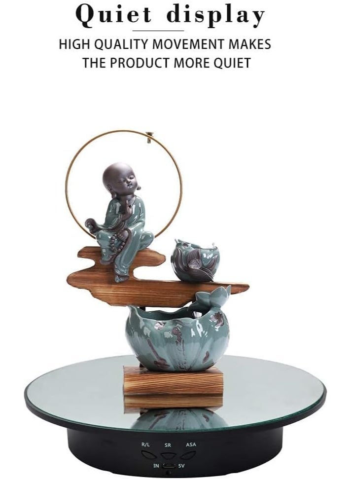 VKL Motorized Rotating Display Stand, 7.87inch /17.6lbs Load, 360 Degree Electric Rotating Turntable for Photography Products, Jewelry, Cake,3D Model, Mirror Cover (Black) - Image 4