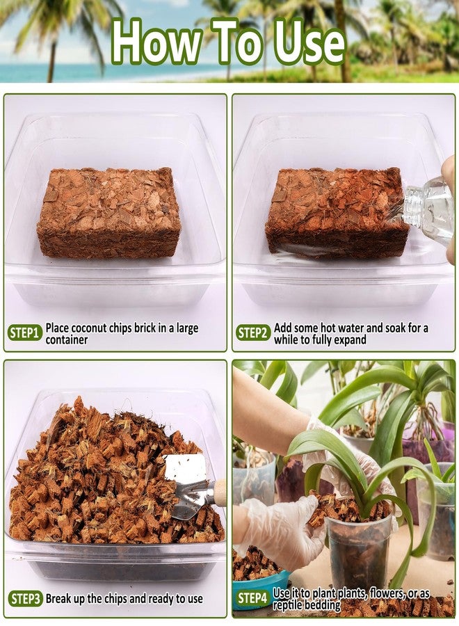 Legigo 1.1 LB Coco Husk Chips for Plants- 100% Organic Coconut Coir Chips Brick with Low EC & PH Balance, Compressed Coconut Substrate Coco Chips Mulch Medium for Garden, Flowers, Plants - Image 5