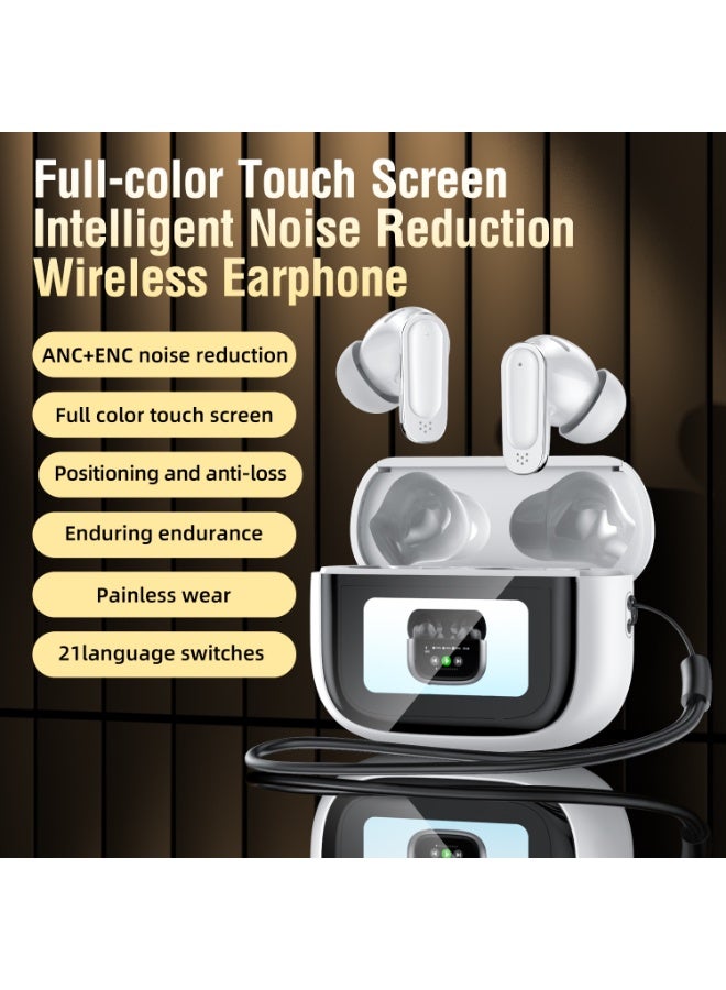 TWS Bluetooth Earbuds with ANC+ENC Noise Cancellation, Dual 13mm Speakers, Space Titanium Grey - Image 1