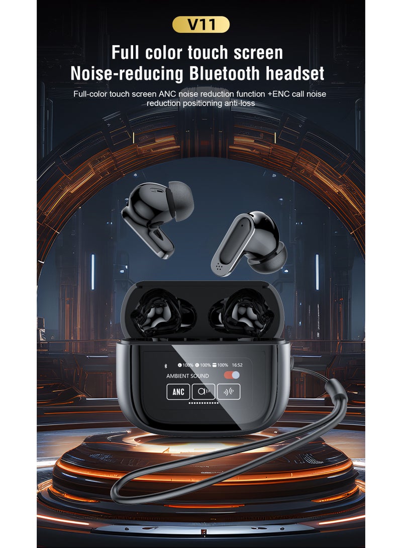 TWS Bluetooth Earbuds with ANC+ENC Noise Cancellation, Dual 13mm Speakers, Space Titanium Grey - Image 4