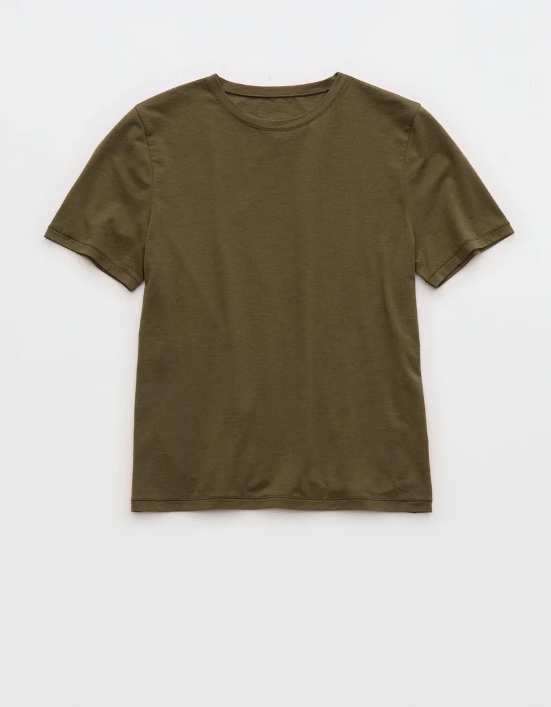 Aerie  Aerie SMOOTHEZ Cotton Blend Short Sleeve Crew T-Shirt for Women | Best Price UAE