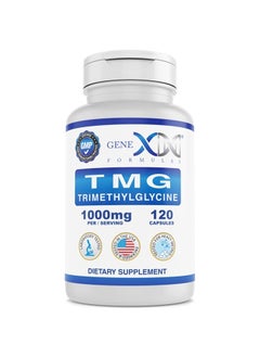 Genex Formulas GENEX 1000mg TMG Supplements (120 Capsules) - Betaine Anhydrous Trimethylglycine 1000mg - Liver Supplement - for Healthy Homocysteine Levels - Gluten Free & Non-GMO TMG Supplement - 30-Day Supply  - Image 1