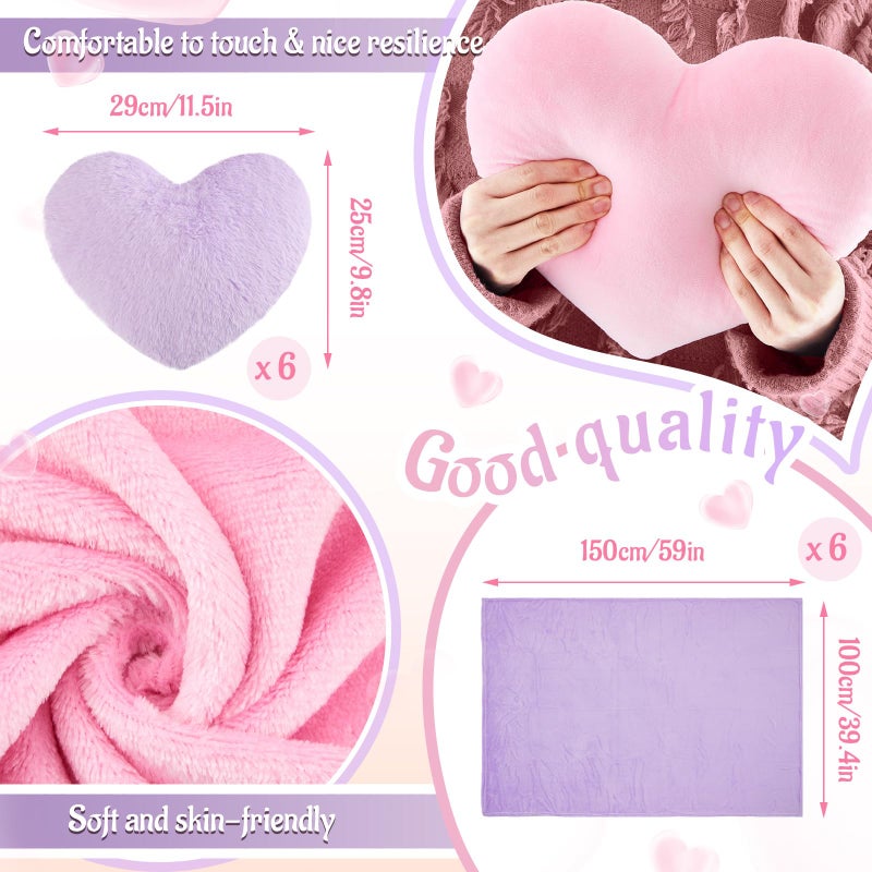 Fanfanwin 36 Pcs Sleepover Party Supplies for Girl Spa Slumber Birthday Favors Throw Blanket Pillow Eye Mask Headband Scrunchies (Solid Color,30 Purple,6 Pink) - Image 2