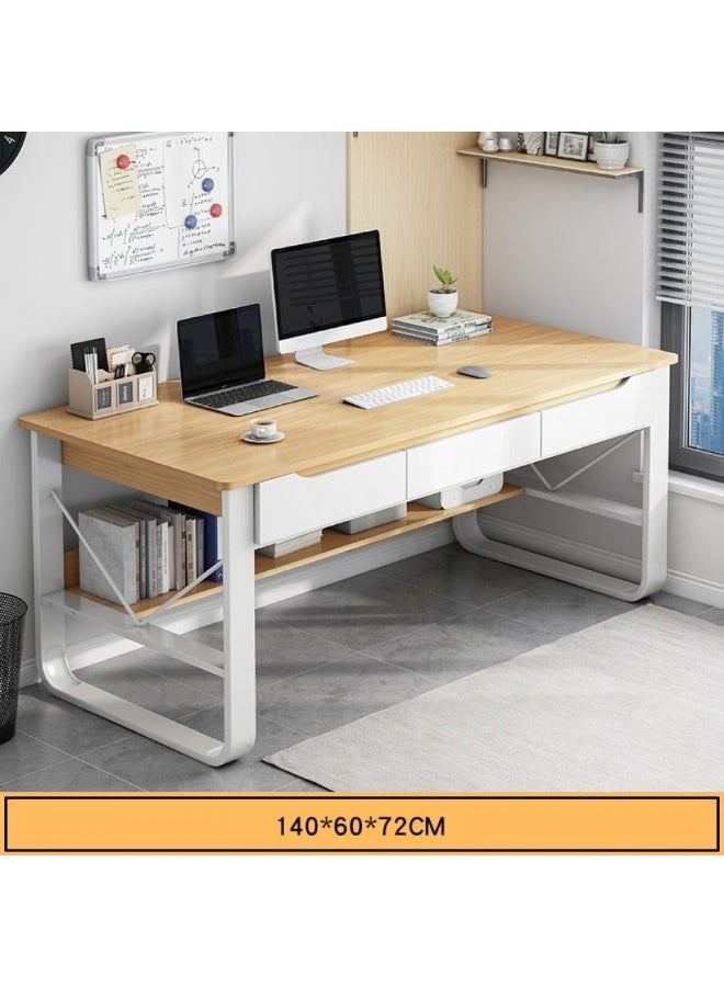 AIWANTO Modern 140cm Wooden Office Desk with 3 Large Under-Desk Drawers – Sleek Computer Workstation for Study, Gaming, Writing & Remote Work - Image 5