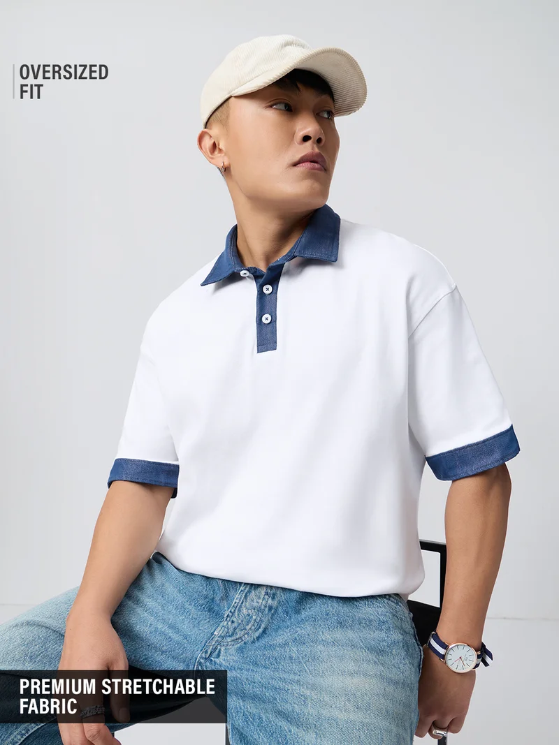 ذا سوليد ستور Oversized Polo: Cyan