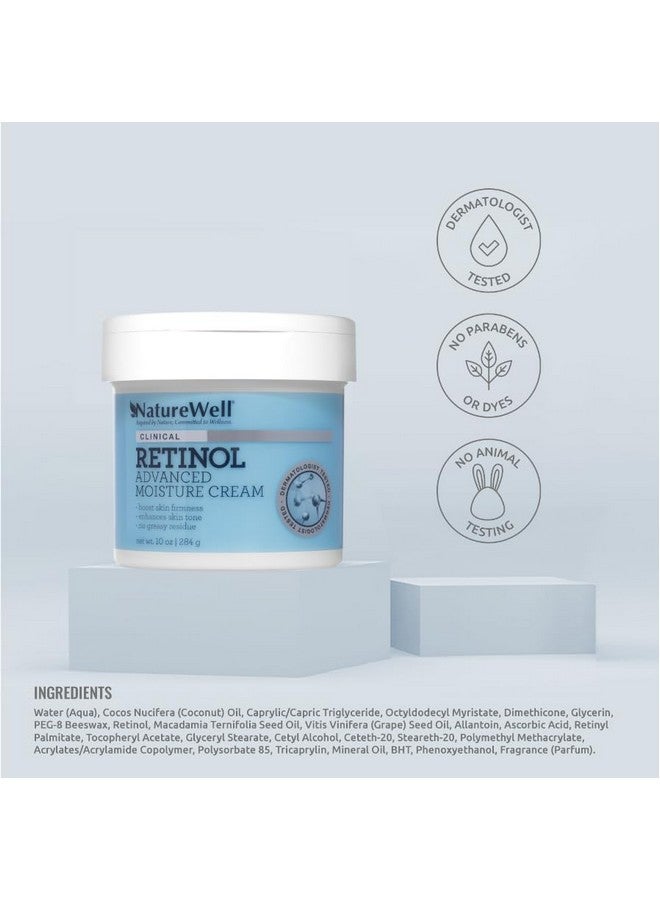 NATURE WELL Clinical Retinol Advanced Moisture Cream For Face Body & Hands Boosts Skin Firmness Enhances Skin Tone No Greasy Residue 10 Oz - Image 5