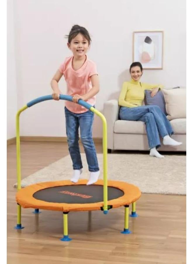 Bestway WonderJump Trampoline for Kids 3 Feet | 36 Inch Preschooler Mini Trampoline with Stabilizing Handlebar, Foam Grip & Non-Slip Foot Pads | Indoor Trampoline | Ages 3+ - Image 2