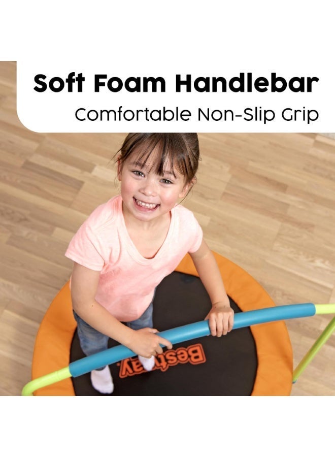 Bestway WonderJump Trampoline for Kids 3 Feet | 36 Inch Preschooler Mini Trampoline with Stabilizing Handlebar, Foam Grip & Non-Slip Foot Pads | Indoor Trampoline | Ages 3+ - Image 4