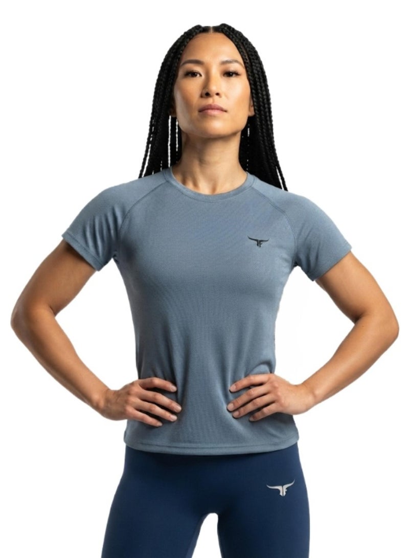 THUGFIT Antares Tee - Ladies T-Shirt - Blue Gray - Image 1