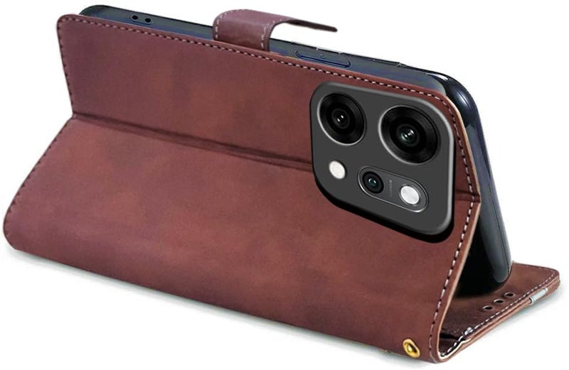 Excelsior Flip Cover for Oppo Reno 14 | Premium PU Leather | Full Protection (Coffee) - Image 3