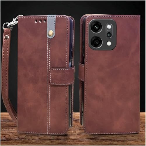 Excelsior Flip Cover for Oppo Reno 14 | Premium PU Leather | Full Protection (Coffee) - Image 1