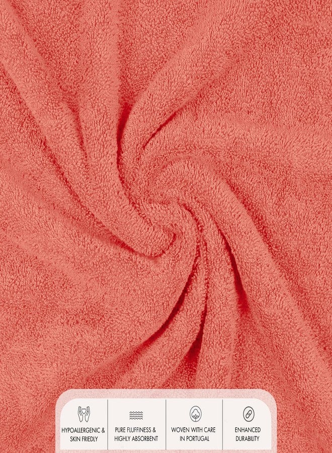 Tee Projekt Cotton Face Towels Set of 2, Ultra Soft & Quick Dry, Premium 480 GSM Small Towels for Face & Daily Use, 30 x 30 cm, Coral Pink - Image 2