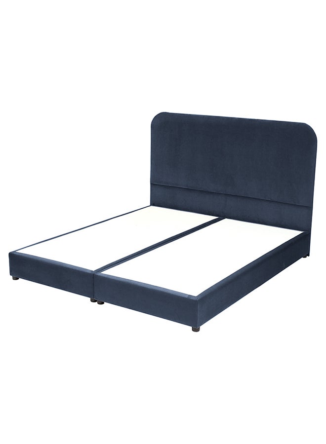 House One Leen | Velvet Bed Frame - Dark Blue 