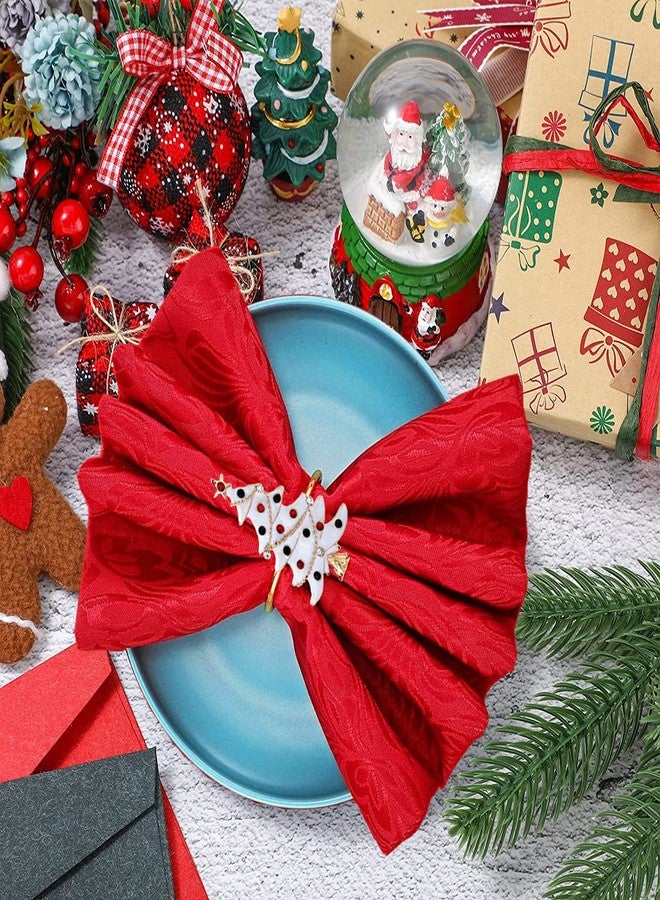 Fsmiling Christmas Napkin Rings Set of 12 Xmas Napkin Ring Christmas Napkin Holder for Cloth Napkins - Image 2
