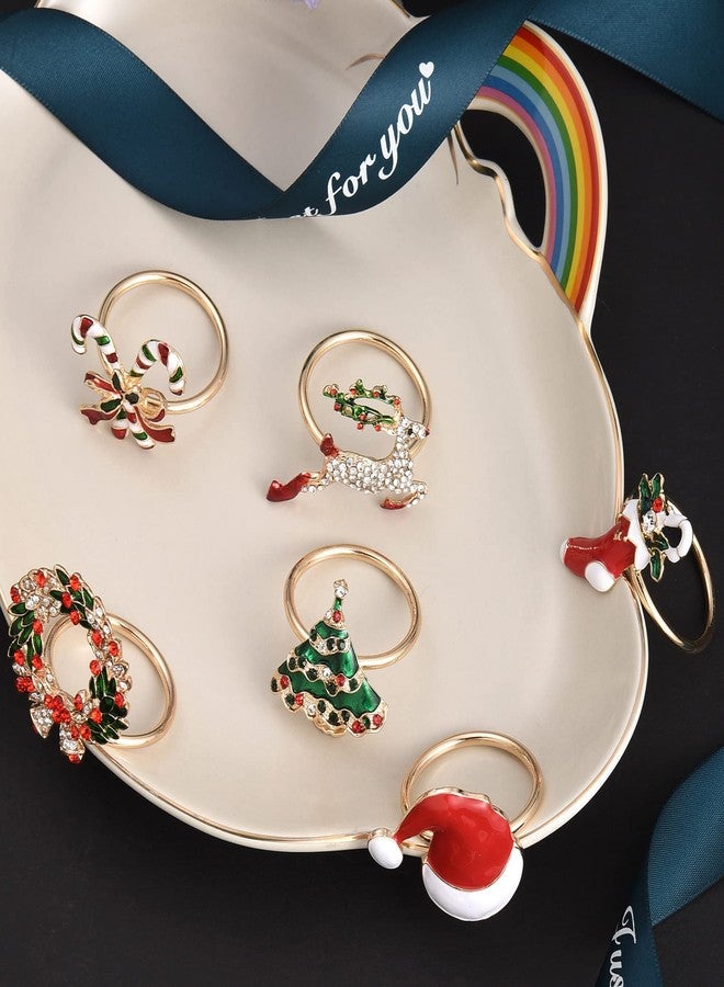 Fsmiling Christmas Napkin Rings Set of 12 Xmas Napkin Ring Christmas Napkin Holder for Cloth Napkins - Image 5