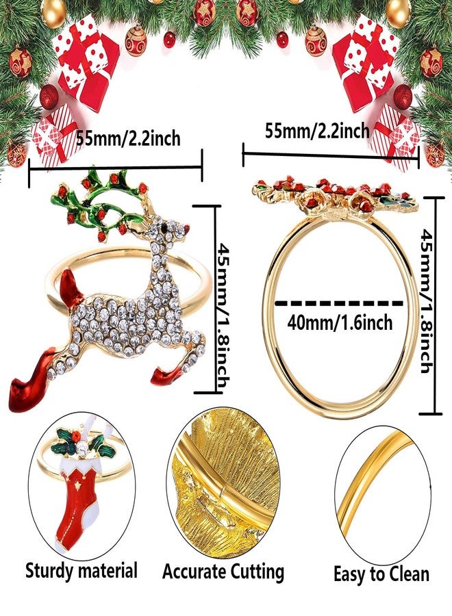 Fsmiling Christmas Napkin Rings Set of 12 Xmas Napkin Ring Christmas Napkin Holder for Cloth Napkins - Image 4