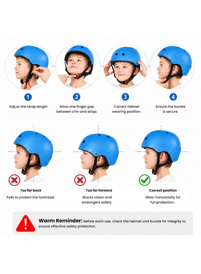 GGEROU Kids Bike Helmet,Adjustable Toddler & Child Bicycle Helmet,Multi-Sport Safety Helmet for Kids Adult Youth,Lightweight for Scooter,Cycling,Skateboard Blue - Image 4