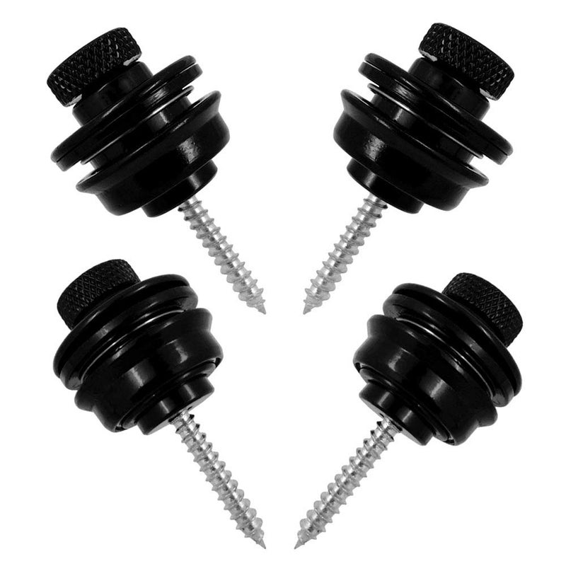 Wolfride 4PCS Guitar Strap Locks Bass Strap Lock Buttons Black - Image 1