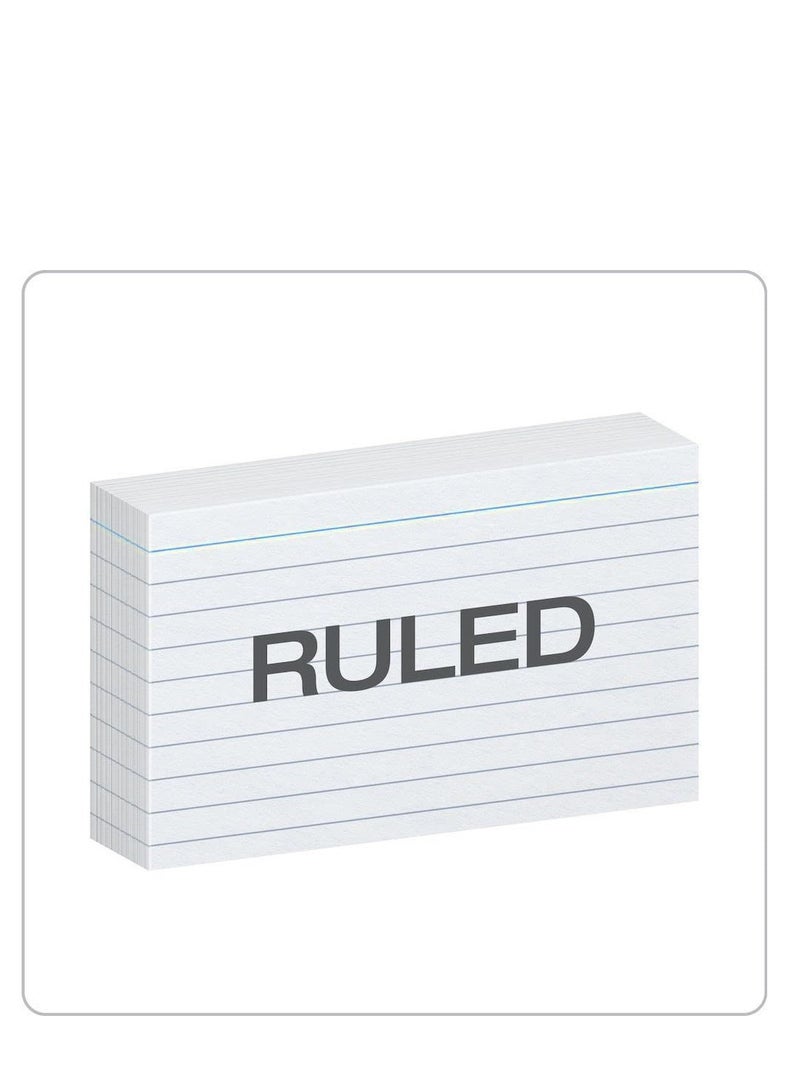 MARKQ Ruled index card, 100 Pack White Lined Record Cards for Office School Note making, List Making, Revision Flash Cards, 5” x 3”, 240GSM - Image 4