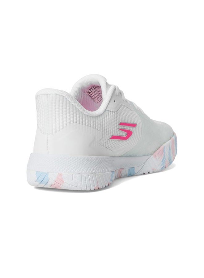 SKECHERS أحذية تدريب نسائية فاير كورت برو 2.0، حواف قماشية صناعية بيضاء، 39.5 EU - Image 5